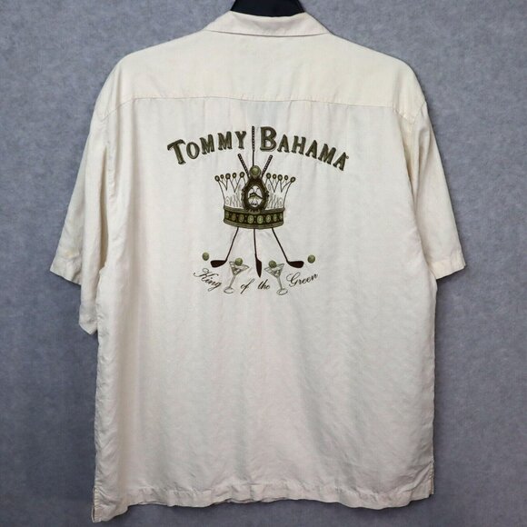 Tommy Bahama Other - Tommy Bahama King Of The Green Golf Silk Camp Shirt Short Sleeve Mens XL Texture